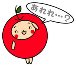 Pommepomme of a girl of apple. sticker #4723082