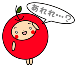 Pommepomme of a girl of apple. sticker #4723082