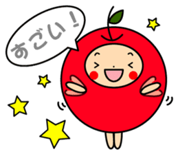 Pommepomme of a girl of apple. sticker #4723092