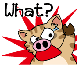 Cat of a pig English version sticker #4734108