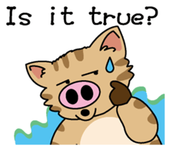 Cat of a pig English version sticker #4734109