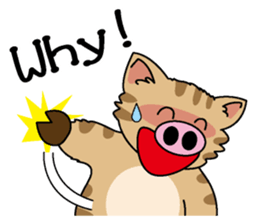 Cat of a pig English version sticker #4734111