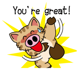 Cat of a pig English version sticker #4734112