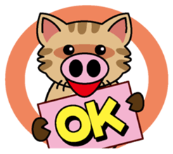 Cat of a pig English version sticker #4734114