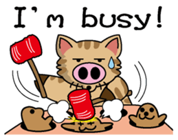 Cat of a pig English version sticker #4734116