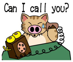 Cat of a pig English version sticker #4734117