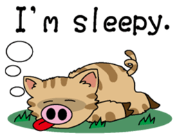 Cat of a pig English version sticker #4734118