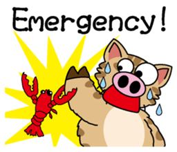 Cat of a pig English version sticker #4734119