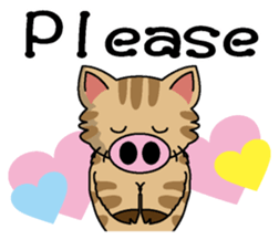 Cat of a pig English version sticker #4734120