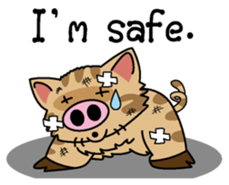 Cat of a pig English version sticker #4734122