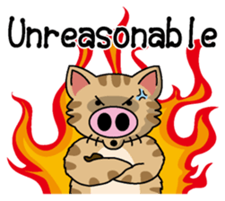 Cat of a pig English version sticker #4734124