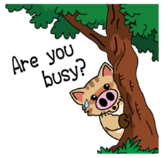 Cat of a pig English version sticker #4734125