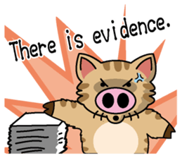 Cat of a pig English version sticker #4734127