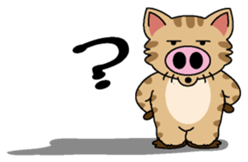 Cat of a pig English version sticker #4734129
