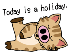 Cat of a pig English version sticker #4734133