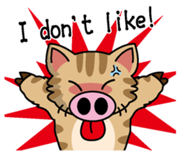 Cat of a pig English version sticker #4734135