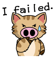 Cat of a pig English version sticker #4734136
