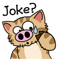 Cat of a pig English version sticker #4734137