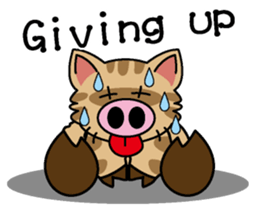 Cat of a pig English version sticker #4734138