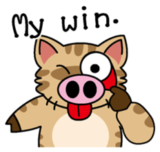 Cat of a pig English version sticker #4734140