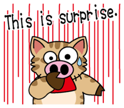 Cat of a pig English version sticker #4734142