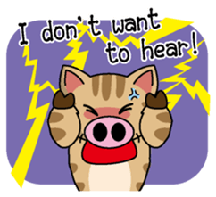 Cat of a pig English version sticker #4734143