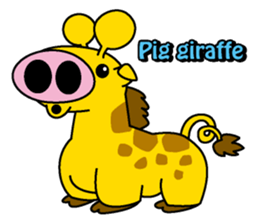 Pig giraffe sticker #4735584
