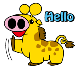 Pig giraffe sticker #4735585