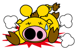 Pig giraffe sticker #4735596