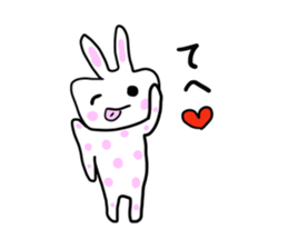 Polka dot rabbit sticker #4735895