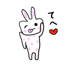 Polka dot rabbit sticker #4735895
