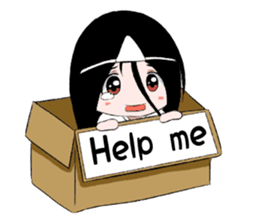 Boxed ghost girl! sticker #4736205