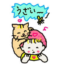 Baby and cat part4 sticker #4740234