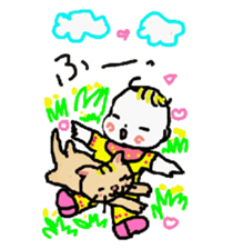 Baby and cat part5 sticker #4742905