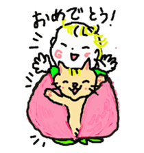 Baby and cat part5 sticker #4742906