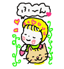 Baby and cat part5 sticker #4742907