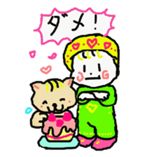 Baby and cat part5 sticker #4742908