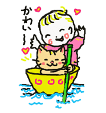 Baby and cat part5 sticker #4742912