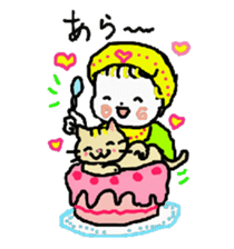 Baby and cat part5 sticker #4742923