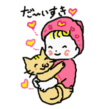 Baby and cat part5 sticker #4742925