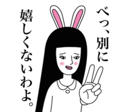 Girl of irreverent rabbit sticker #4745266