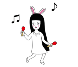 Girl of irreverent rabbit sticker #4745269