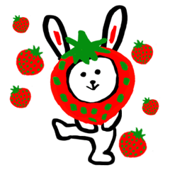 Cute rabbit strawberry