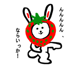 Cute rabbit strawberry sticker #4745345