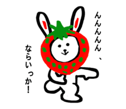Cute rabbit strawberry sticker #4745345
