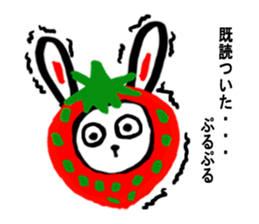 Cute rabbit strawberry sticker #4745352