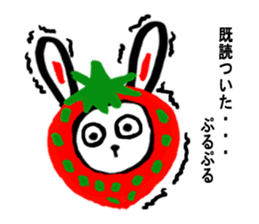 Cute rabbit strawberry sticker #4745352