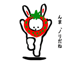 Cute rabbit strawberry sticker #4745357