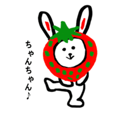 Cute rabbit strawberry sticker #4745359