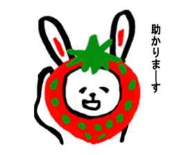 Cute rabbit strawberry sticker #4745367